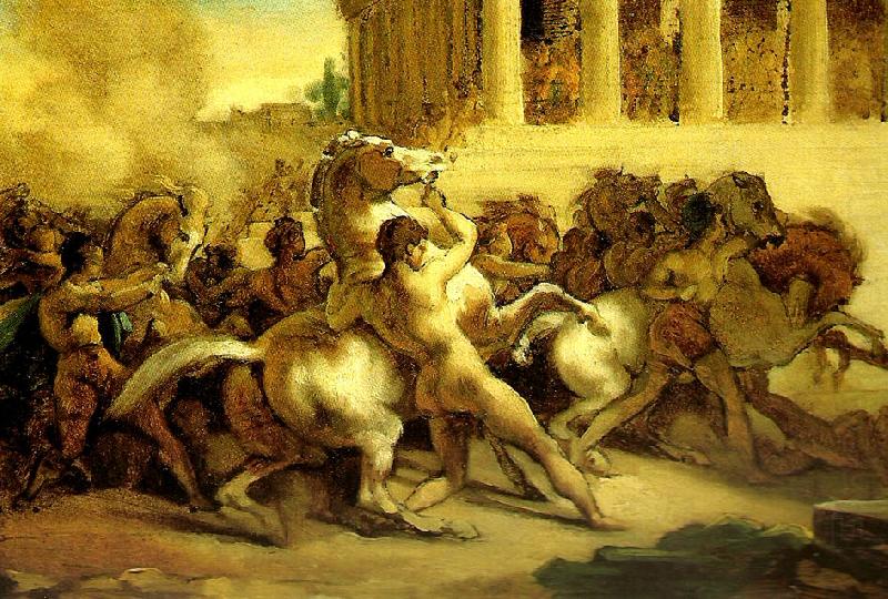 Theodore   Gericault la course de chevaux libres china oil painting image